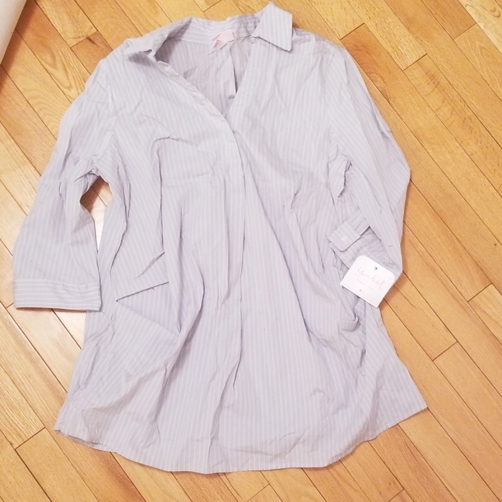 *HP* NWT Isabel Maternity Striped Dress Shirt - L